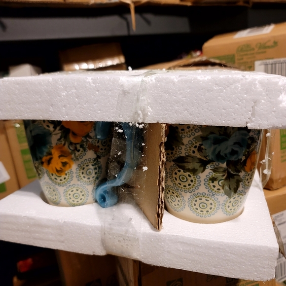 Pioneer Woman Rose Shadow Latte Mugs - Picture 6 of 7